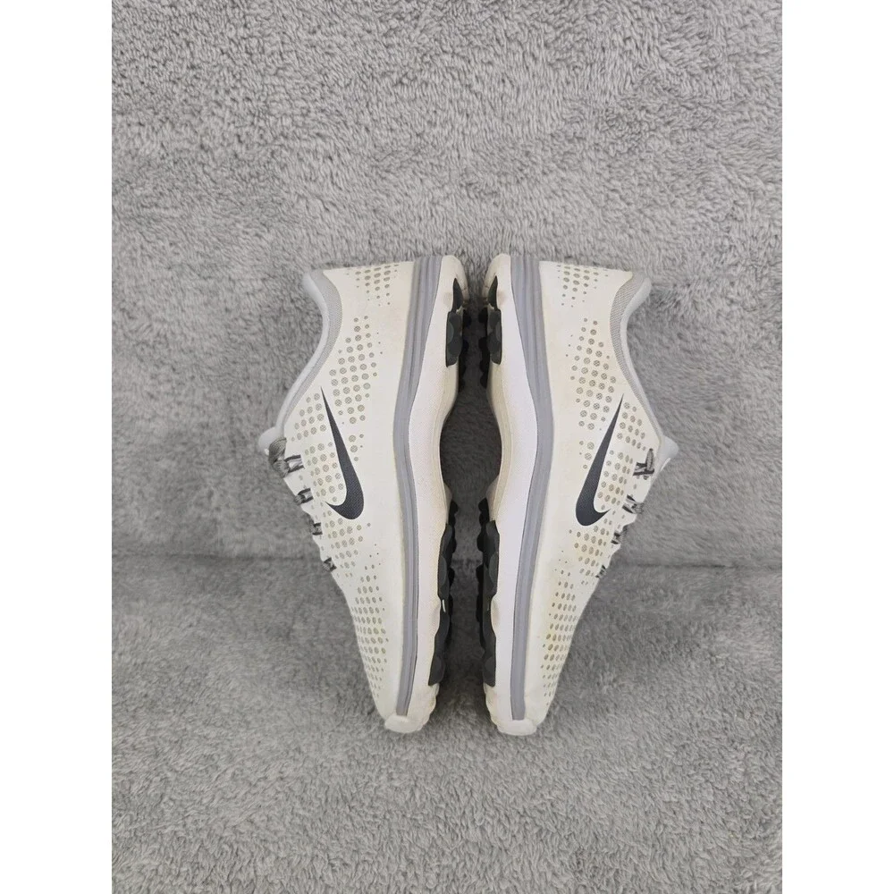Nike Women's White and Gray Perforated Training Sneakers